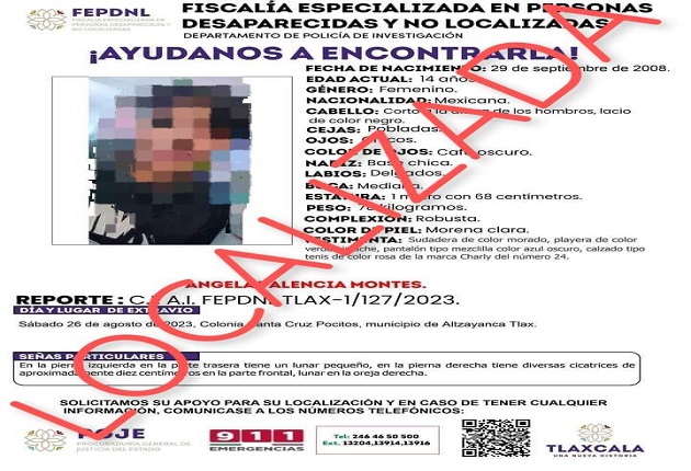 Presentan ante Fiscalía a menor de edad reportada como no localizada: PGJE
