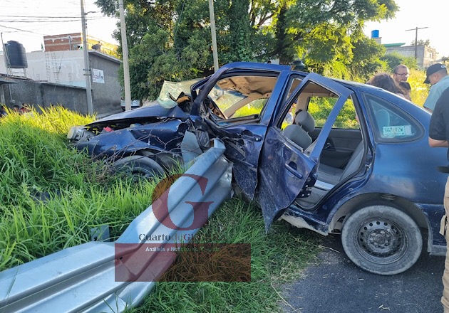 Menor de edad resulta herido tras choque en la Tlaxcala-Texmelucan