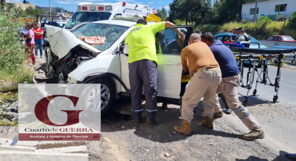 Choca y resulta gravemente herido sexagenario, en la Apizaco-Tlaxcala