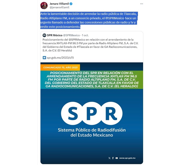 Llueven críticas al gobierno de Tlaxcala por arrendar frecuencia de Radio Altiplano; es ‘lamentable’: SPR