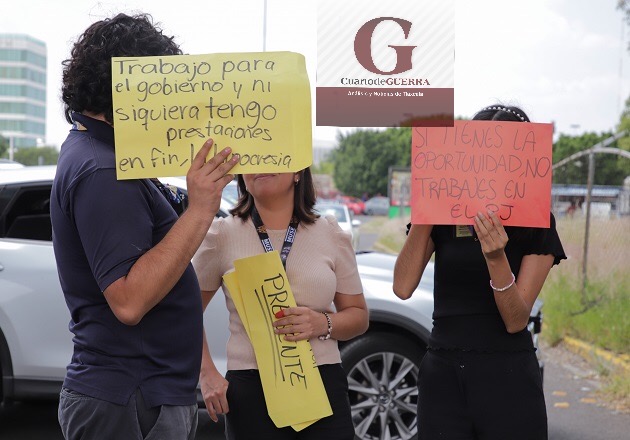 En Puebla, trabajadores del Poder Judicial se manifiestan para exigir incremento salarial