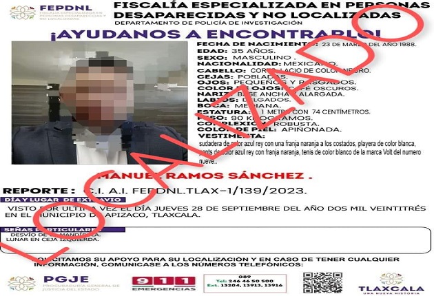 Presentan ante Fiscalía a hombre reportado como no localizado: PGJE