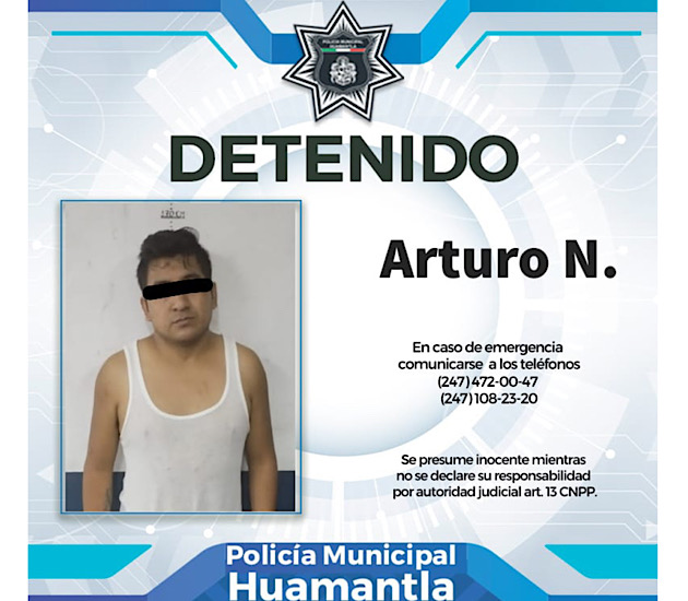 En minutos detienen policías de Huamantla a presunto asaltante