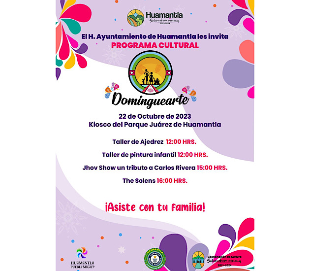 Disfruta en Huamantla del programa cultural Dominguearte con talento artístico local