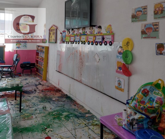 Vandalizan en preescolar de Benito Juárez, Huamantla