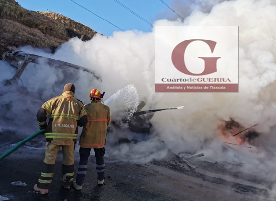 Incendio de tractocamión en Calpulalpan provoca caos vial sobre la México-Veracruz