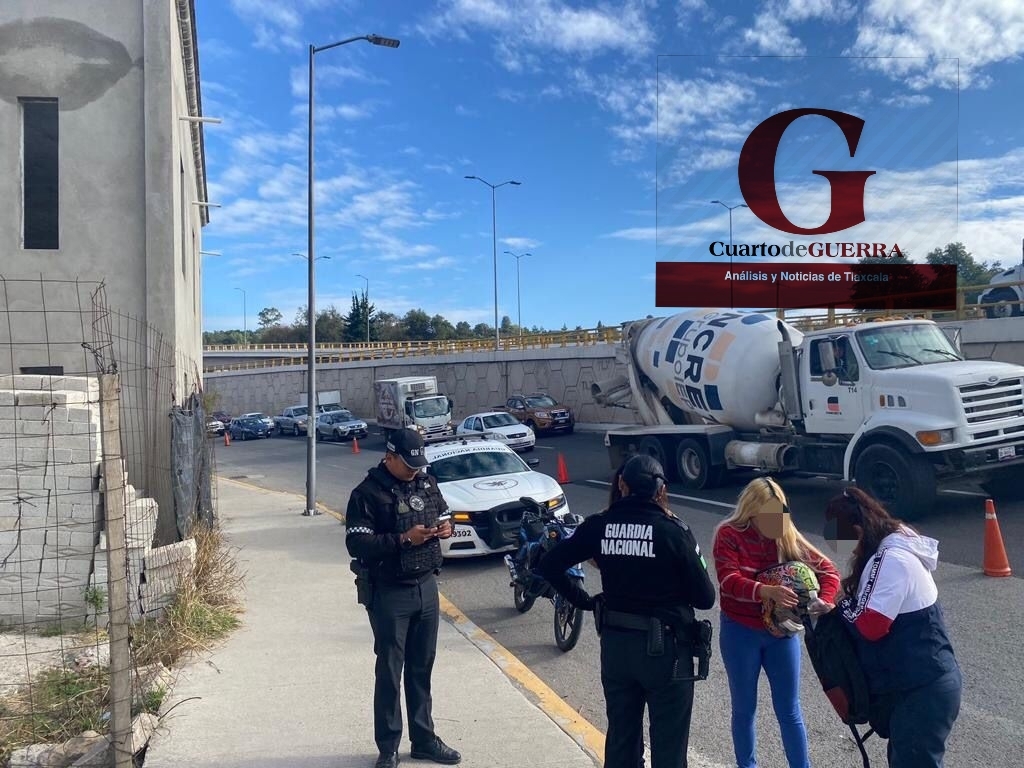 Sobrevive motociclista a derrape y al CRUMT en la Tlaxcala-Apizaco