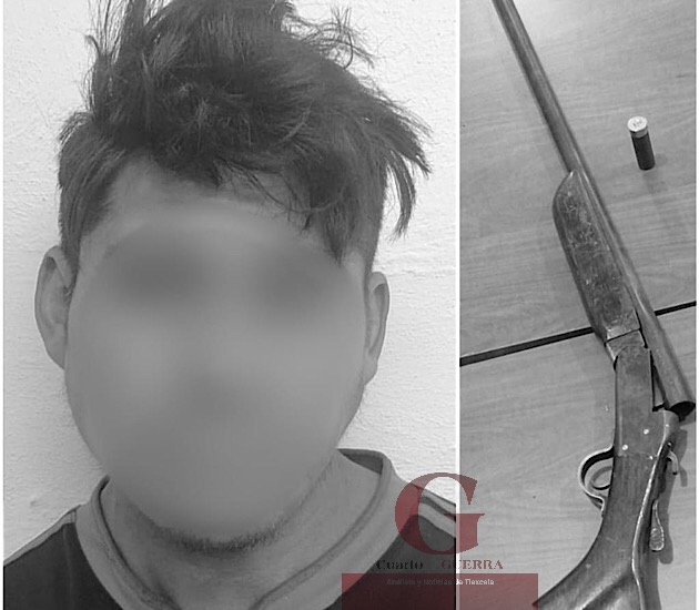 Aseguran en Apizaco a sujeto armado
