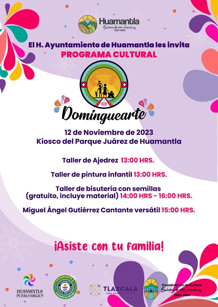 Dominguearte en Huamantla es un atractivo de convivencia y entretenimiento para las familias