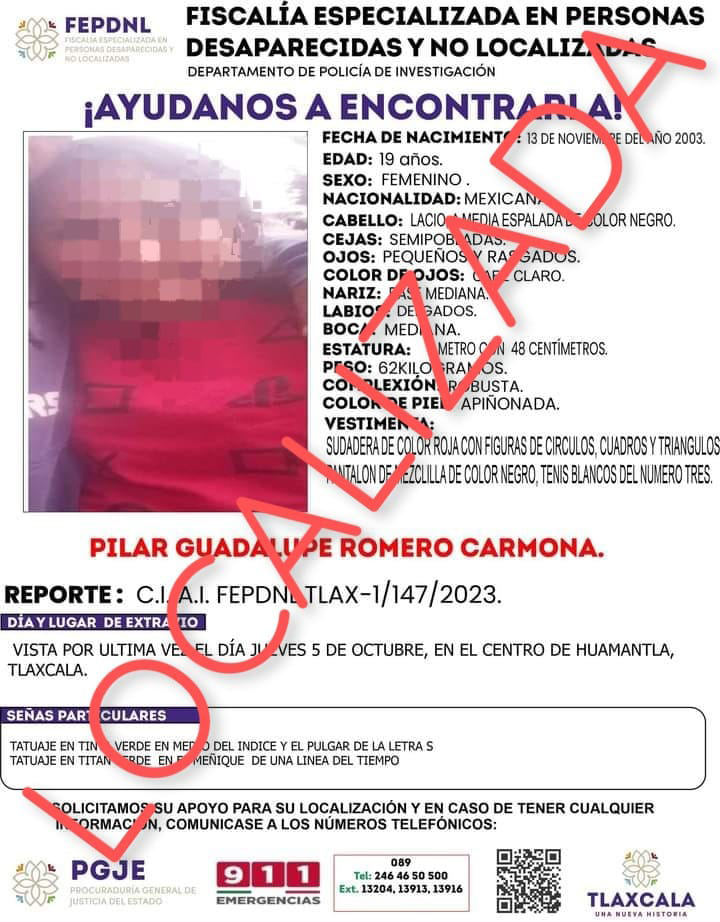 Ubica PGJE a mujer reportada como no localizada