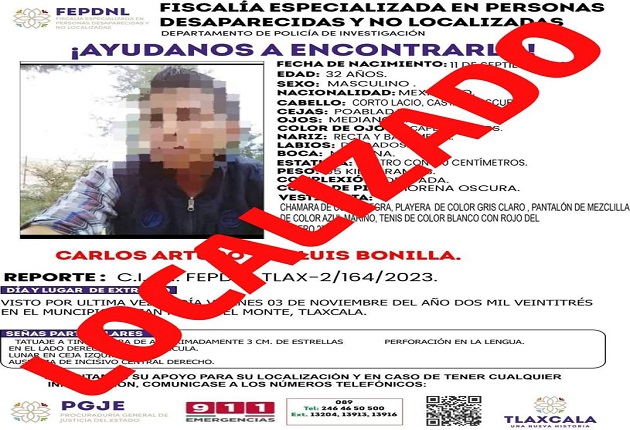 Presentan ante Fiscalía a hombre reportado como no localizado: PGJE