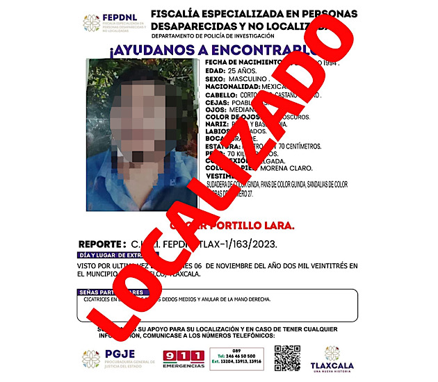 Presentan ante ministerio público a hombre reportado como no localizado: PGJE