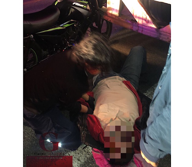 Motociclista resulta gravemente herido al accidentarse, en Papalotla