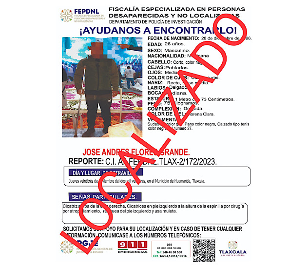 Ubica PGJE a masculino reportado como no localizado