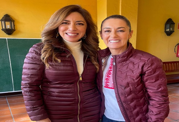 Acompaña Dulce Silva a Claudia Sheinbaum en su gira por Puebla