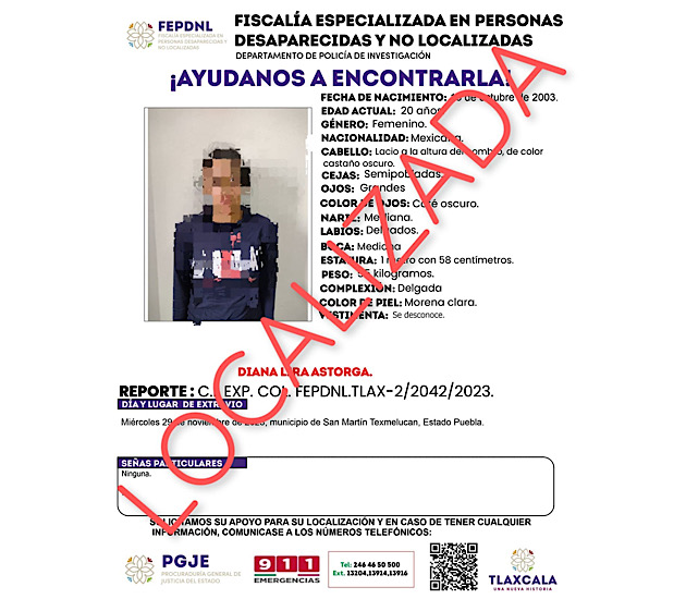 Presentan ante Fiscalía a mujer reportada como no localizada: PGJE