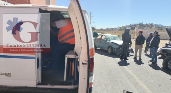 Varios lesionados deja choque en el barrio de San Lucas, en Huamantla