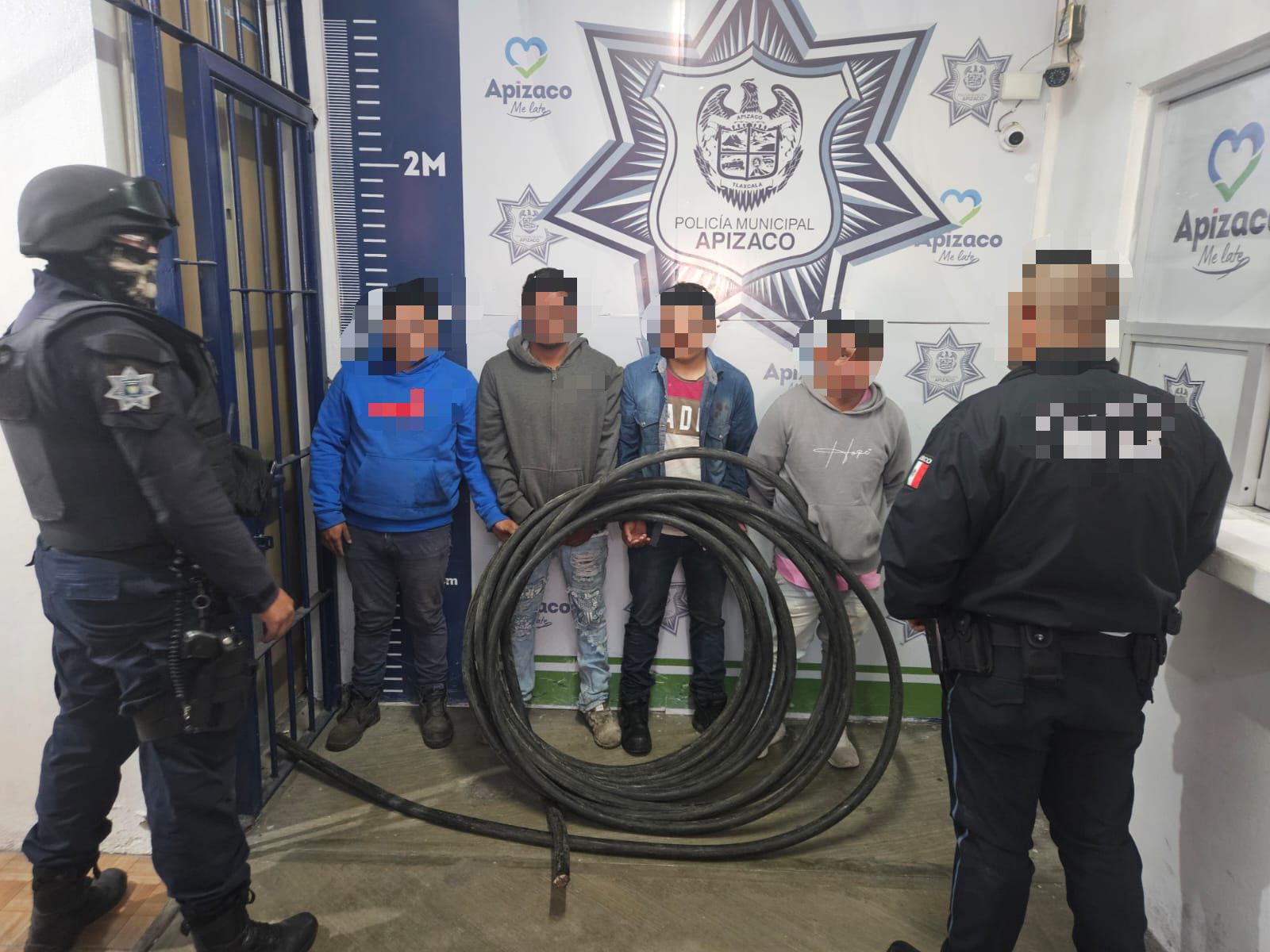 ¡Inicia año policía de Apizaco con todo!: Detiene a 4 sujetos por robo, son puestos a disposición del MP