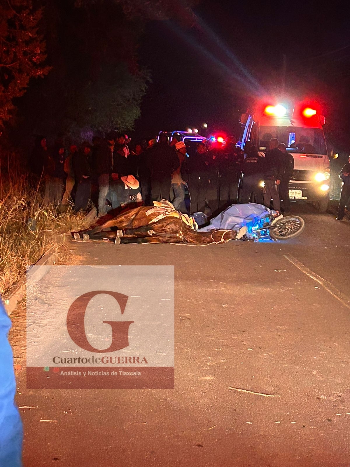 Menor de 17 años fallece tras chocar a bordo de su moto contra un caballo en Ixtacuixtla
