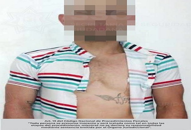 Asegura SSC en Tlaxcala capital a un masculino por posesión de droga