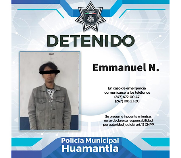 Policías de Huamantla capturan en flagrancia a sujeto que pretendía robar una moto