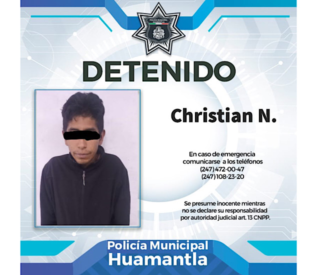 Detiene Policía de Huamantla a sujeto por alterar el orden al interior de un comercio