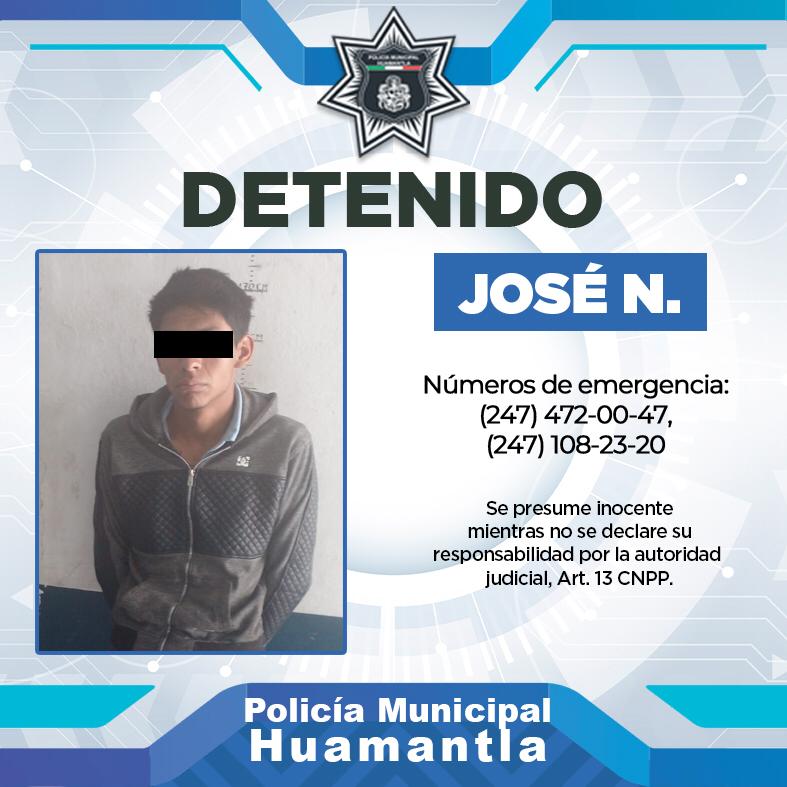 Detiene Policía de Huamantla a presunto ladrón de comercios