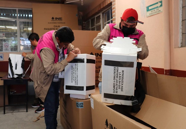 Reciben Juntas Distritales del INE Tlaxcala materiales y documentación sin emblemas del PEF 2023-2024
