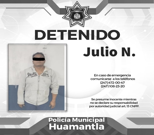 Rescata Policía de Huamantla a mujer de agresor en estado de ebriedad