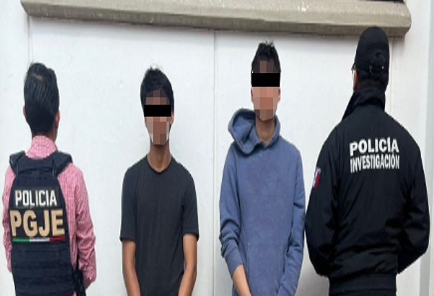 Asegura PGJE en Yauhquemehcan a dos masculinos y una motocicleta por robo calificado y cohecho