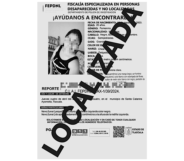 Presentan ante ministerio público a mujer reportada como no localizada: PGJE