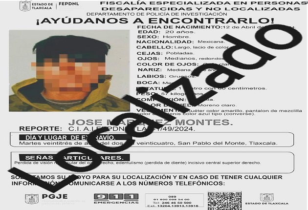 Policía de Investigación ubica a hombre reportado como no localizado: PGJE
