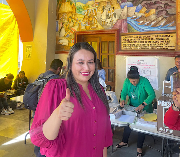 En Chiautempan, Blanca Angulo llama a tener una jornada electoral pacífica