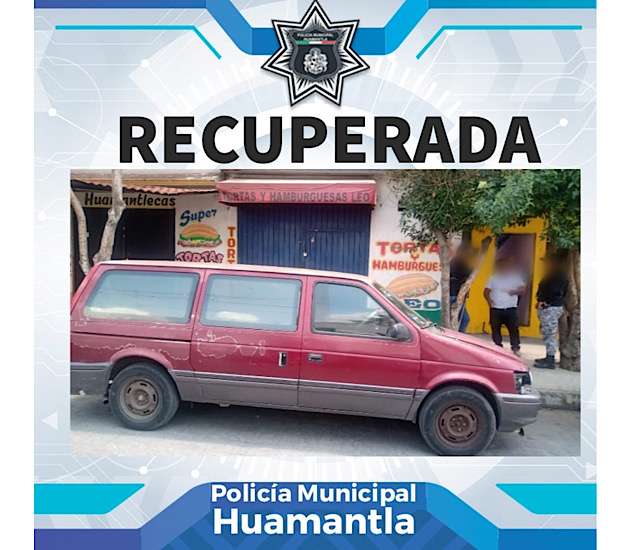 Localiza Policía Municipal de Huamantla camioneta reportada como robada