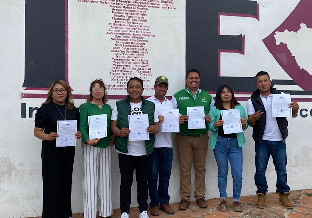 Reciben siete candidatos del PVEM constancias de mayoría como presidentes de comunidad en Huamantla