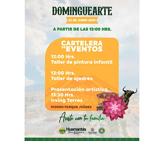 Asiste con tu familia al Parque Juárez para disfrutar del programa cultural Dominguearte