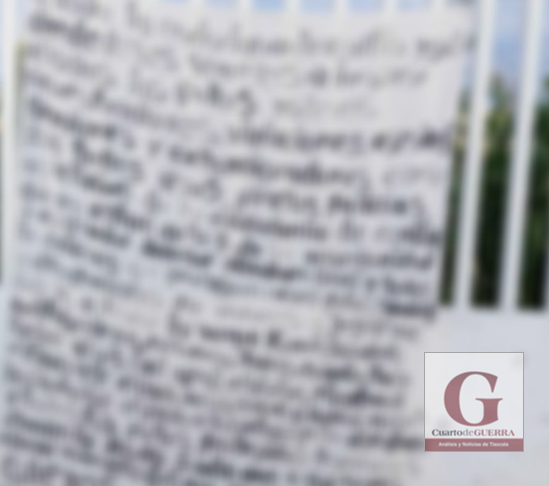 Dejan manta con amenazas contra Policía Municipal de Contla por supuestos nexos con la delincuencia