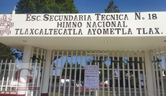 Suspenden clases en secundaria de Ayometla hasta nuevo aviso