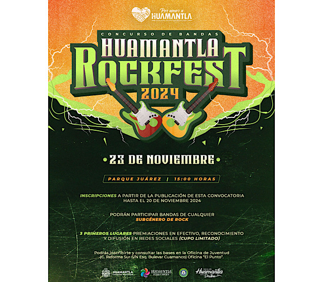 Ayuntamiento de Huamantla presenta convocatoria para concurso de bandas de rock
