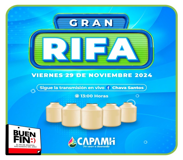 Capamh rifará 200 tinacos entre usuarios cumplidos que aprovecharon el Buen Fin