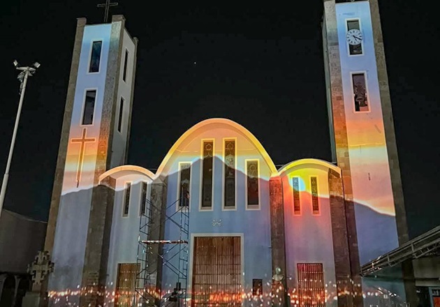 Invita gobierno de Huamantla a vivir la magia del videomapping en la Basílica de la Caridad