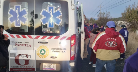 Tres peregrinos lesionados en accidente en carretera Tlaxcala-Texmelucan