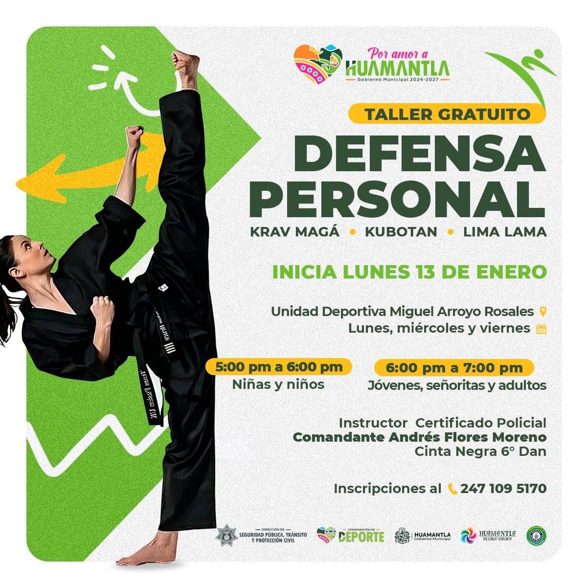 Ofrece gobierno municipal de Huamantla técnicas gratuitas de defensa personal a niños y adultos