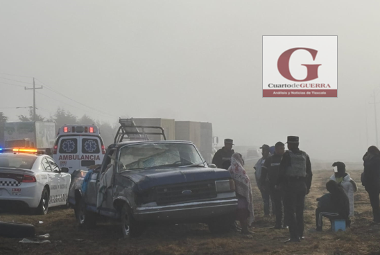 Familia resulta lesionada durante volcadura en Huamantla
