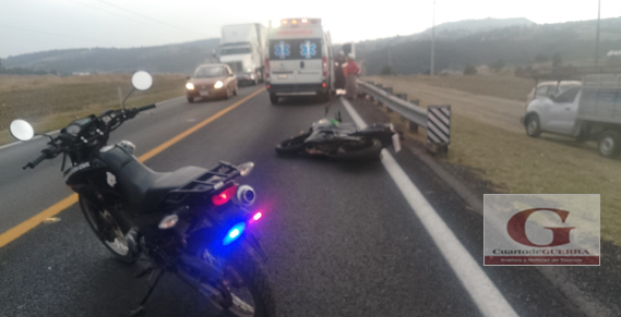Motociclista muere al ser impactado por una camioneta en Nanacamilpa