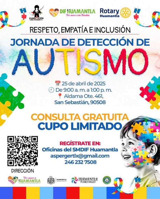 El SMDIF Huamantla y Club Rotario suman esfuerzos en jornada gratuita de detección de autismo