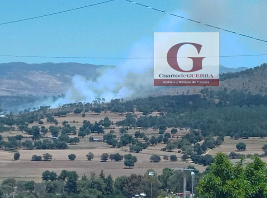 Mega incendio consume el cerro del Quimicho, en Tocatlán
