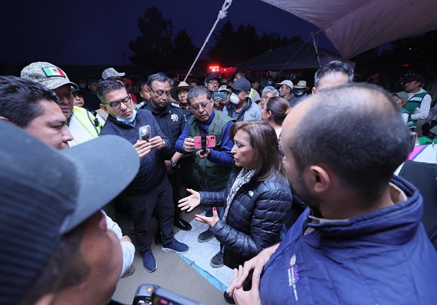 Asiste gobernadora a Atltzayanca; continuarán esfuerzos contra incendio
