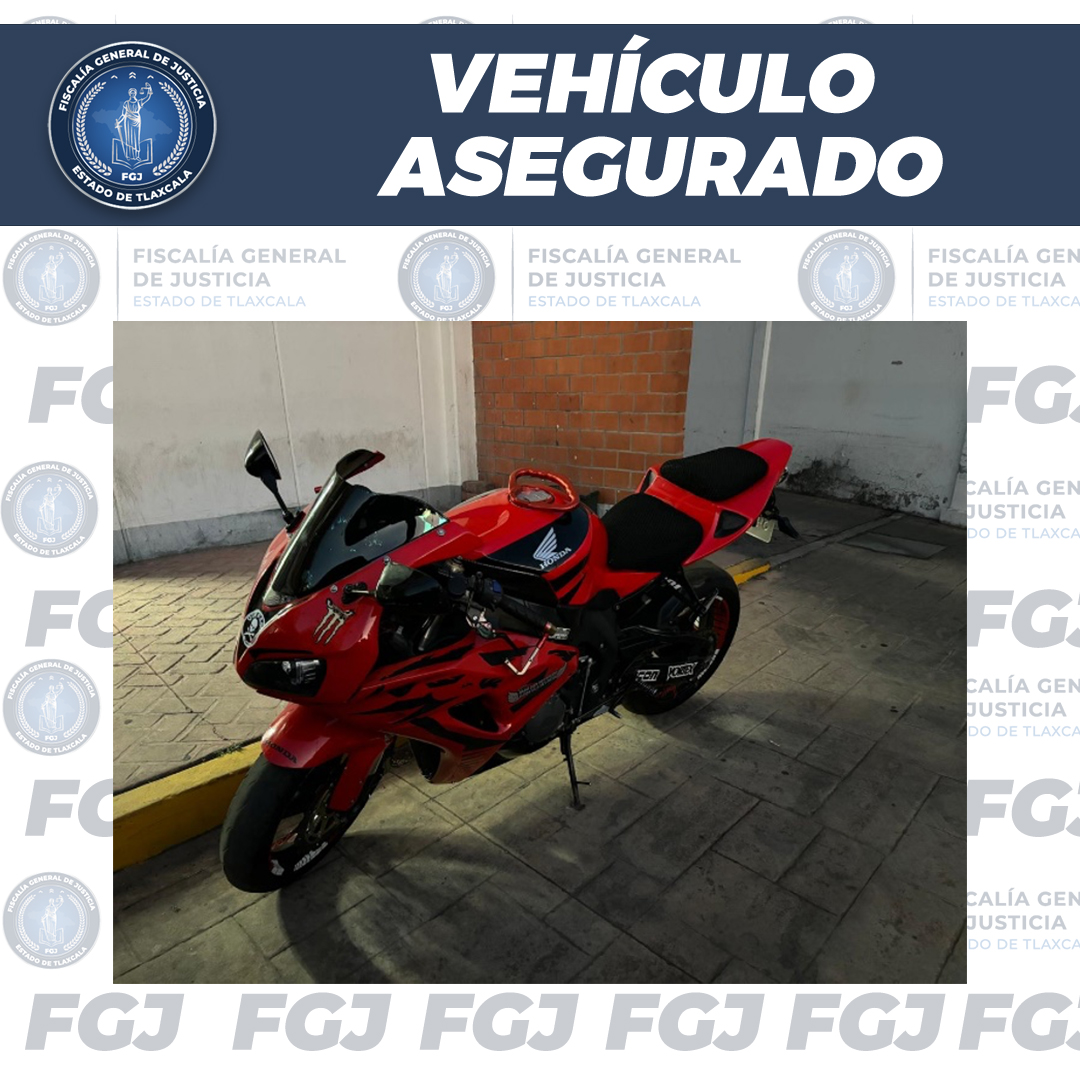 Asegura FGJE motocicleta que presentaba alteraciones en la referencia alfanumérica de identificación