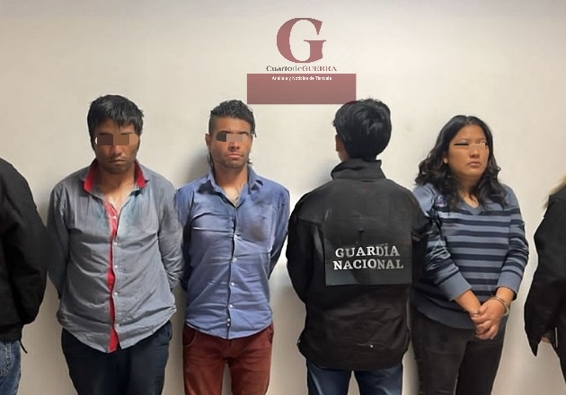Detienen a tres presuntos extorsionadores y narcomenudistas en Nopalucan